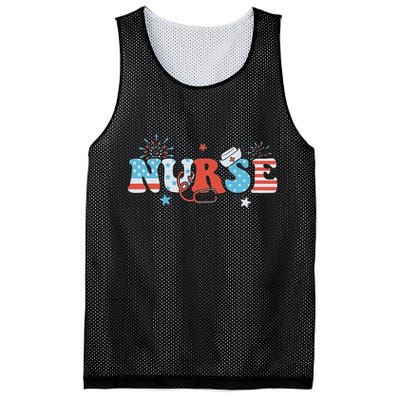 4th July Nurse American Nurse Independence Day Nurse Mesh Reversible Basketball Jersey Tank