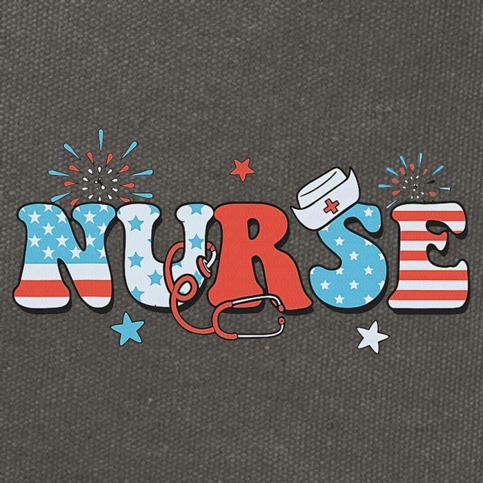 4th July Nurse American Nurse Independence Day Nurse Cotton Canvas Backpack