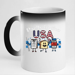 4th July Nurse Party Usa Ativan Scrub Top Patriot Gift 11oz Black Color Changing Mug