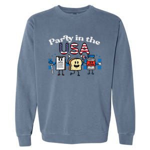 4th July Nurse Party Usa Ativan Scrub Top Patriot Gift Garment-Dyed Sweatshirt