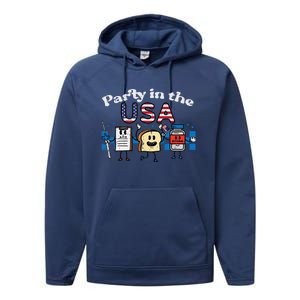 4th July Nurse Party Usa Ativan Scrub Top Patriot Gift Performance Fleece Hoodie