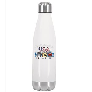 4th July Nurse Party Usa Ativan Scrub Top Patriot Gift Stainless Steel Insulated Water Bottle