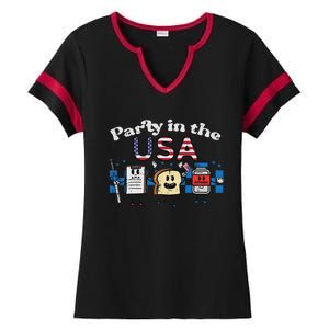 4th July Nurse Party Usa Ativan Scrub Top Patriot Women Ladies Halftime Notch Neck Tee