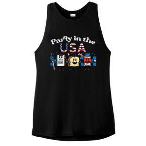 4th July Nurse Party Usa Ativan Scrub Top Patriot Women Ladies PosiCharge Tri-Blend Wicking Tank