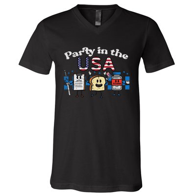 4th July Nurse Party Usa Ativan Scrub Top Patriot Women V-Neck T-Shirt