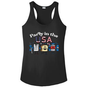 4th July Nurse Party Usa Ativan Scrub Top Patriot Women Ladies PosiCharge Competitor Racerback Tank