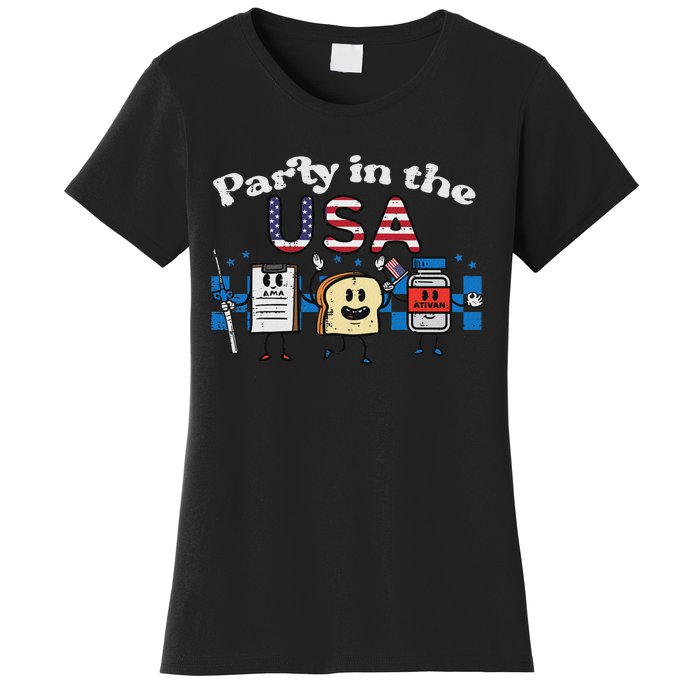 4th July Nurse Party Usa Ativan Scrub Top Patriot Women Women's T-Shirt