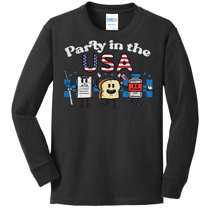 4th July Nurse Party Usa Ativan Scrub Top Patriot Women Kids Long Sleeve Shirt