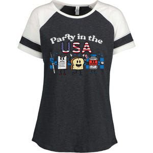 4th July Nurse Party Usa Ativan Scrub Top Patriot Women Enza Ladies Jersey Colorblock Tee