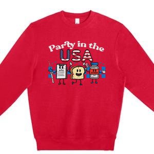 4th July Nurse Party Usa Ativan Scrub Top Patriot Women Premium Crewneck Sweatshirt