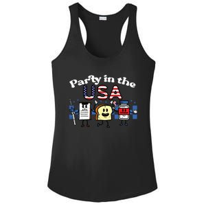 4th July Nurse Party Usa Ativan Scrub Top Patriot Ladies PosiCharge Competitor Racerback Tank