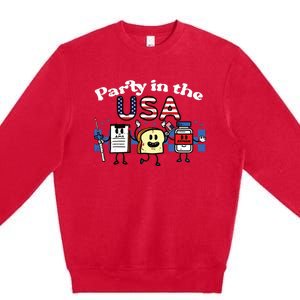 4th July Nurse Party Usa Ativan Scrub Top Patriot Premium Crewneck Sweatshirt