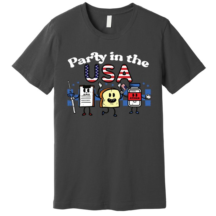 4th July Nurse Party Usa Ativan Scrub Top Patriot Premium T-Shirt