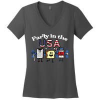 4th July Nurse Party Usa Ativan Scrub Top Patriot Women's V-Neck T-Shirt