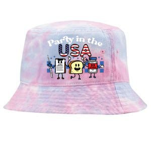 4th July Nurse Party Usa Ativan Scrub Top Patriot Tie-Dyed Bucket Hat