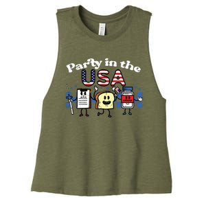 4th July Nurse Party Usa Ativan Scrub Top Patriot Women's Racerback Cropped Tank