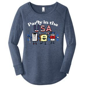 4th July Nurse Party Usa Ativan Scrub Top Patriot Women's Perfect Tri Tunic Long Sleeve Shirt