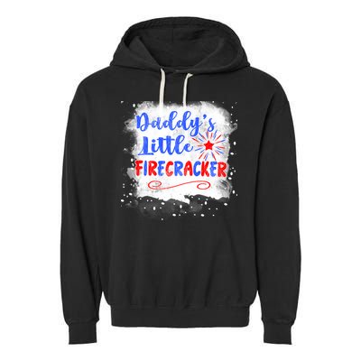 4th July Or Teens Daddys Little Firecracker Gift Garment-Dyed Fleece Hoodie
