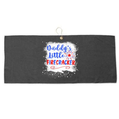 4th July Or Teens Daddys Little Firecracker Gift Large Microfiber Waffle Golf Towel