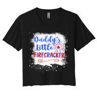 4th July Or Teens Daddys Little Firecracker Gift Women's Crop Top Tee