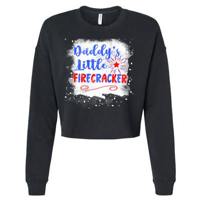 4th July Or Teens Daddys Little Firecracker Gift Cropped Pullover Crew