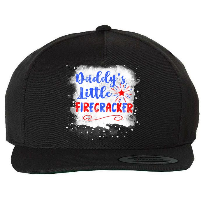 4th July Or Teens Daddys Little Firecracker Gift Wool Snapback Cap
