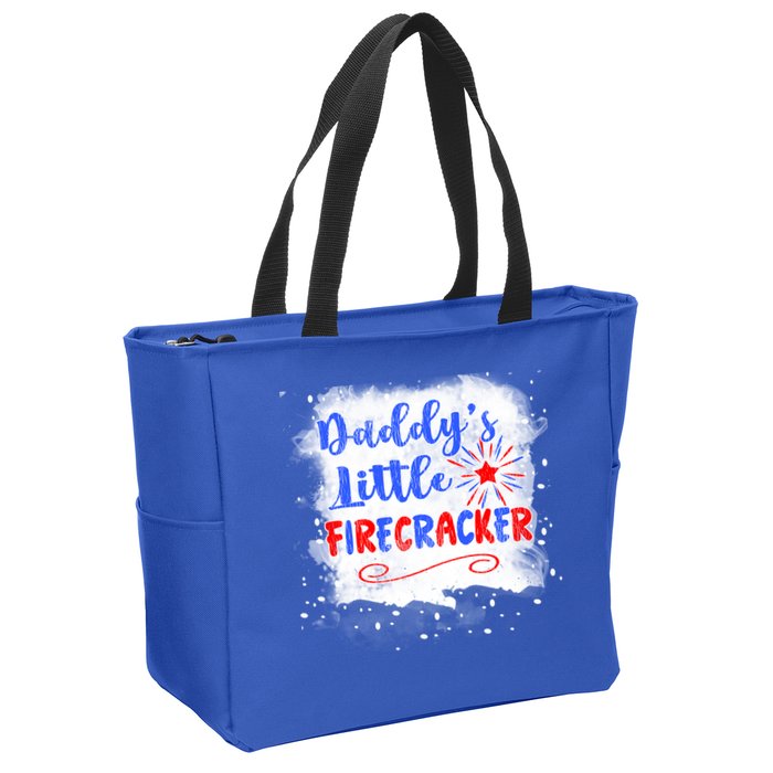 4th July Or Teens Daddys Little Firecracker Gift Zip Tote Bag