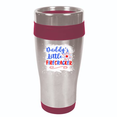 4th July Or Teens Daddys Little Firecracker Gift 16oz Travel Tumbler