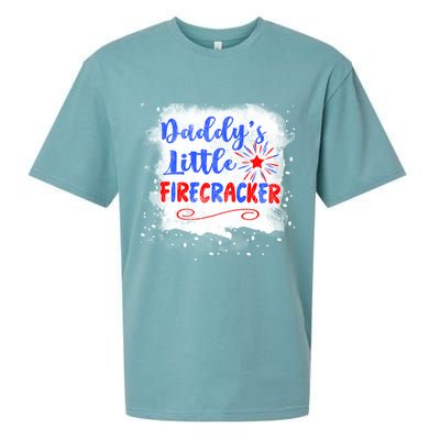 4th July Or Teens Daddys Little Firecracker Gift Sueded Cloud Jersey T-Shirt