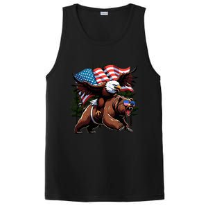 4th July Patriotic Bear Eagle American Usa Flag PosiCharge Competitor Tank