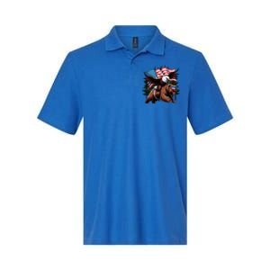 4th July Patriotic Bear Eagle American Usa Flag Softstyle Adult Sport Polo