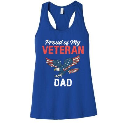 4th July Proud Of My Veteran Dad Family Memorial Day Gift Women's Racerback Tank