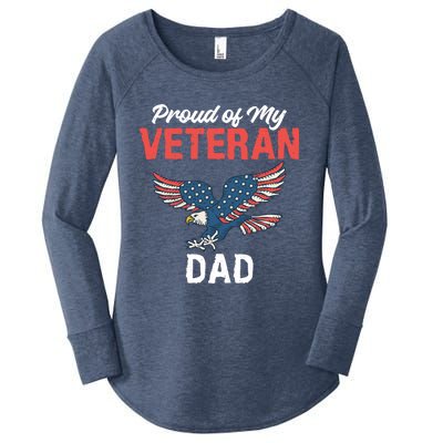 4th July Proud Of My Veteran Dad Family Memorial Day Gift Women's Perfect Tri Tunic Long Sleeve Shirt