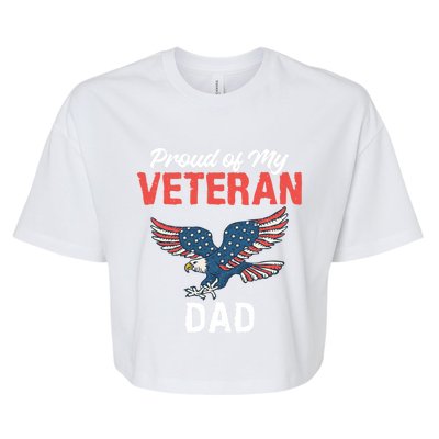 4th July Proud Of My Veteran Dad Family Memorial Day Gift Bella+Canvas Jersey Crop Tee