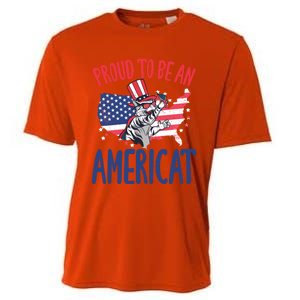 4th July Proud To Be An Americat Cat Lover Memorial Day Cool Gift Cooling Performance Crew T-Shirt