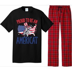 4th July Proud To Be An Americat Cat Lover Memorial Day Cool Gift Pajama Set