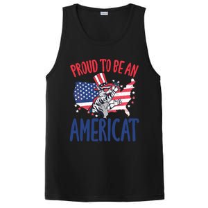 4th July Proud To Be An Americat Cat Lover Memorial Day Cool Gift PosiCharge Competitor Tank