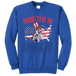 4th July Proud To Be An Americat Cat Lover Memorial Day Cool Gift Sweatshirt