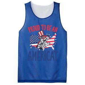 4th July Proud To Be An Americat Cat Lover Memorial Day Cool Gift Mesh Reversible Basketball Jersey Tank