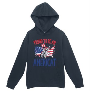 4th July Proud To Be An Americat Cat Lover Memorial Day Cool Gift Urban Pullover Hoodie