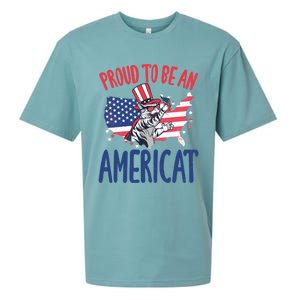 4th July Proud To Be An Americat Cat Lover Memorial Day Cool Gift Sueded Cloud Jersey T-Shirt