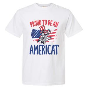 4th July Proud To Be An Americat Cat Lover Memorial Day Cool Gift Garment-Dyed Heavyweight T-Shirt