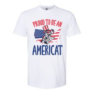 4th July Proud To Be An Americat Cat Lover Memorial Day Cool Gift Softstyle CVC T-Shirt