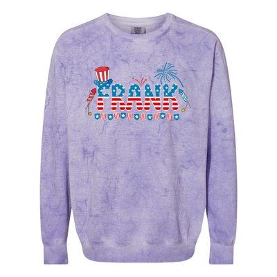 4th July Patriotic Bbq Holiday National Family Frank Gift Colorblast Crewneck Sweatshirt