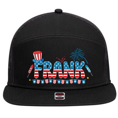 4th July Patriotic Bbq Holiday National Family Frank Gift 7 Panel Mesh Trucker Snapback Hat