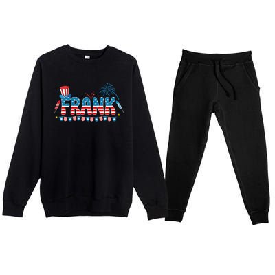 4th July Patriotic Bbq Holiday National Family Frank Gift Premium Crewneck Sweatsuit Set