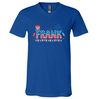 4th July Patriotic Bbq Holiday National Family Frank Gift V-Neck T-Shirt