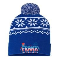 4th July Patriotic Bbq Holiday National Family Frank Gift USA-Made Snowflake Beanie