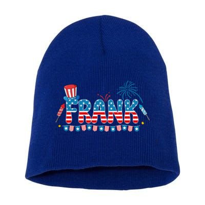 4th July Patriotic Bbq Holiday National Family Frank Gift Short Acrylic Beanie