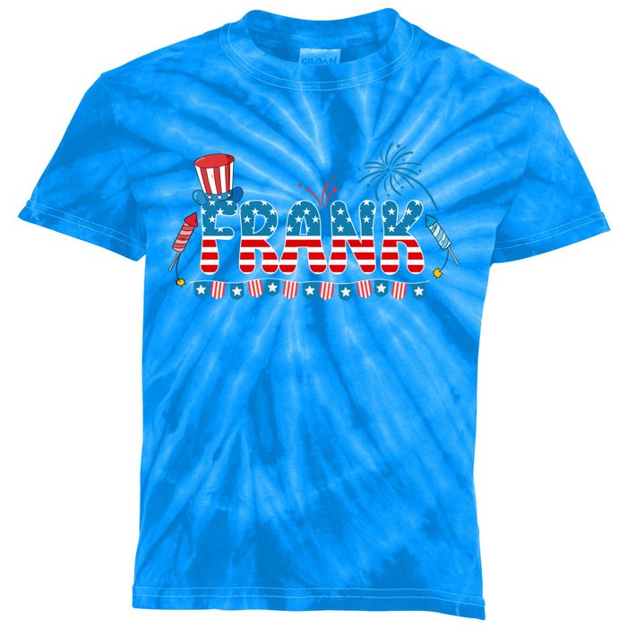 4th July Patriotic Bbq Holiday National Family Frank Gift Kids Tie-Dye T-Shirt